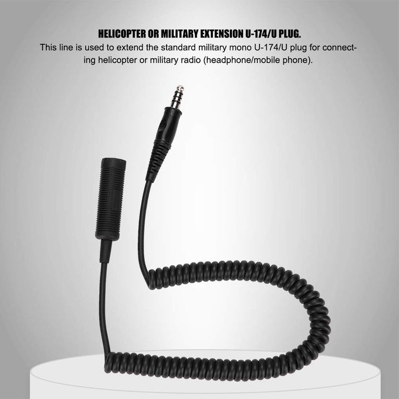 fosa fo sa U-92A/U to U-174/U Headphone Extension Cable, Helicopter Headphone Extension Cable Elastic Scalability Coiling Cable for Standard Mono U-174/U Plug, Helicopter, Radio - Image 2